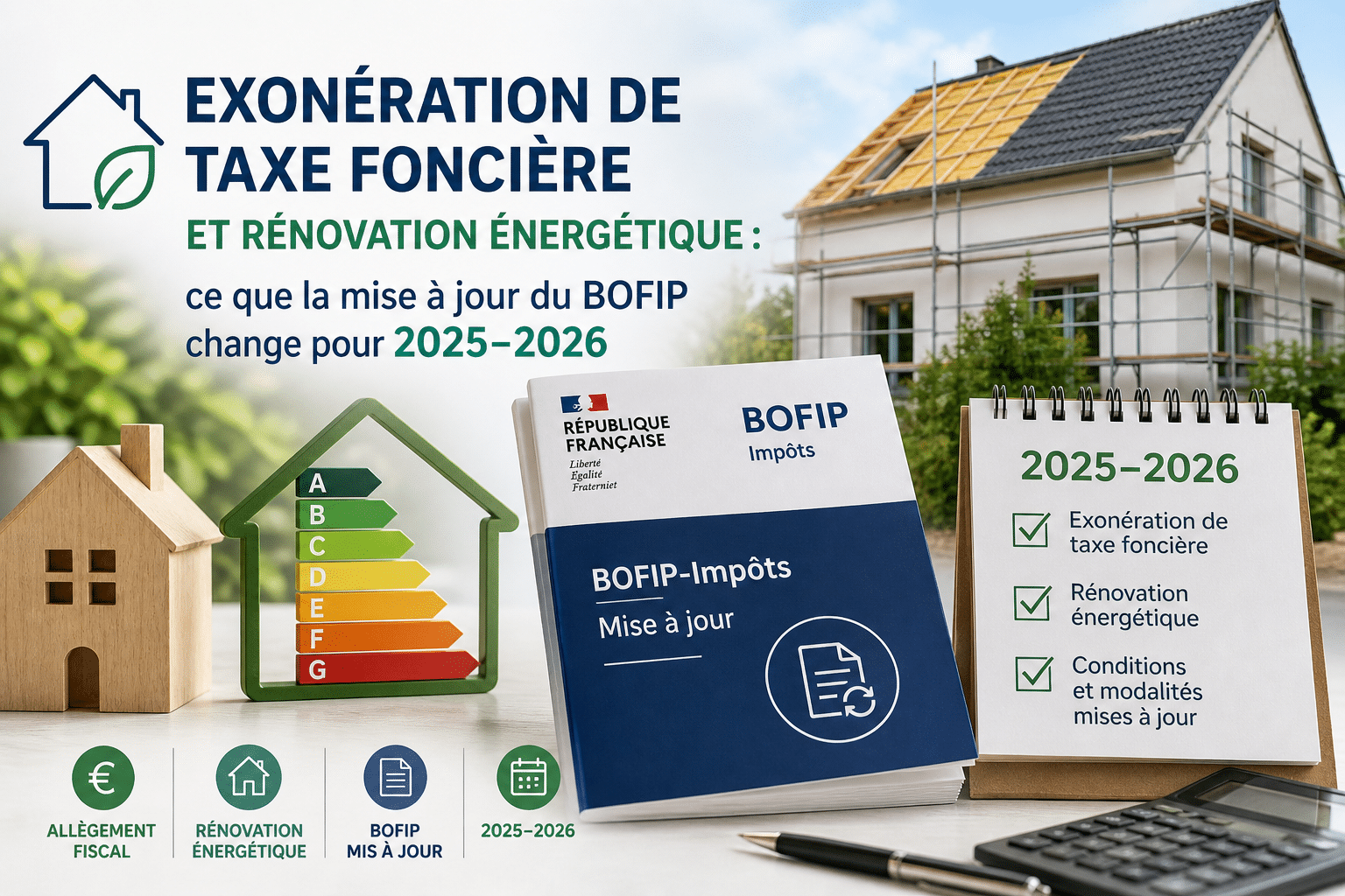 Exonération de taxe foncière et rénovation énergétique : ce que la mise à jour du BOFIP change pour 2025–2026